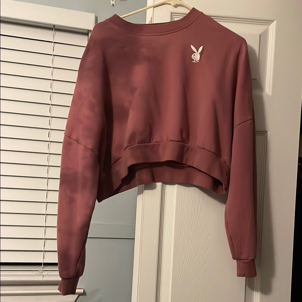 Playboy Women's Tie dye Cropped Sweatshirt